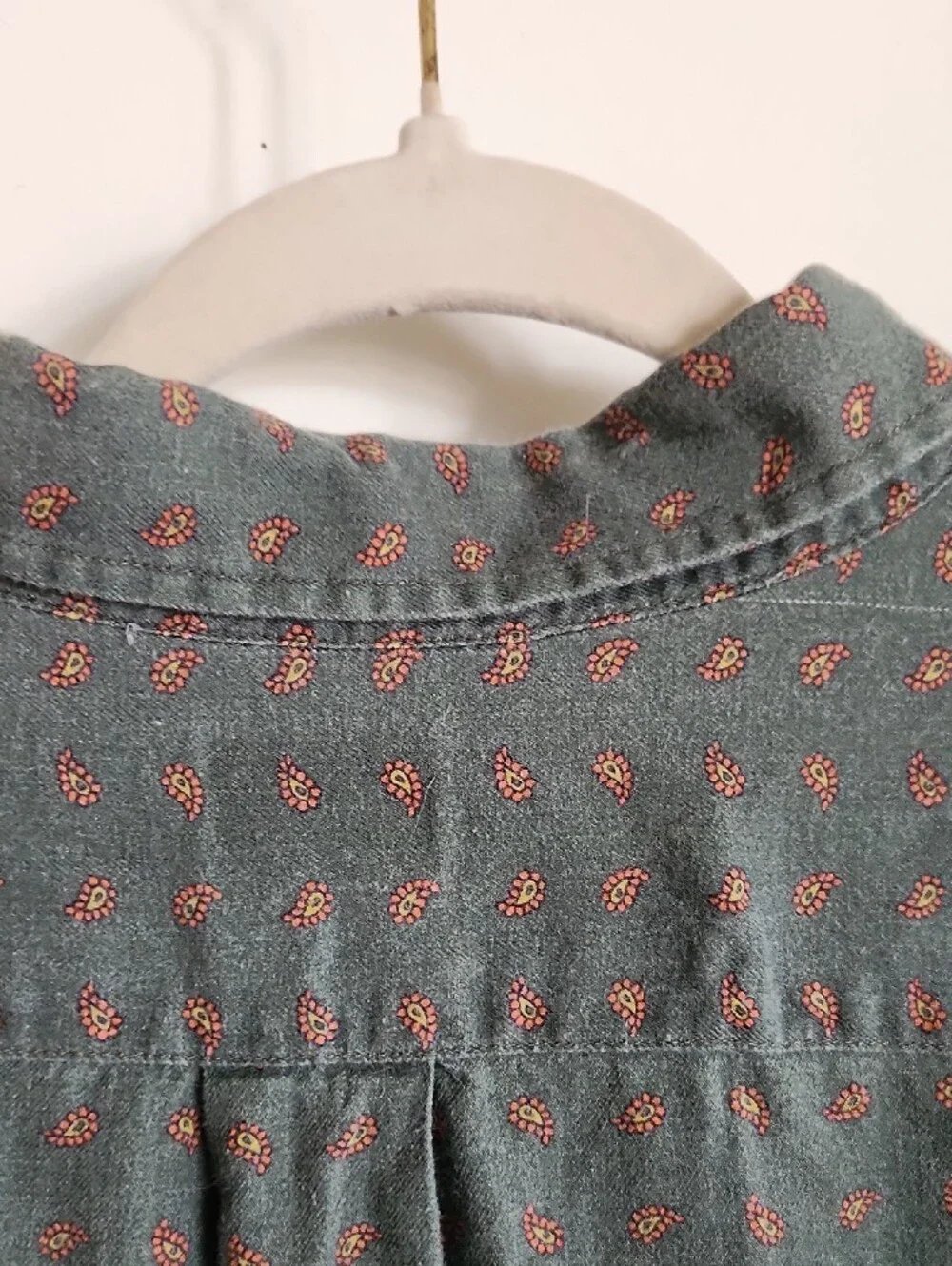 Vintage J. Crew Olive Green  Long-Sleeve Button-Down Cotton/ Wool Blend Sz XXL